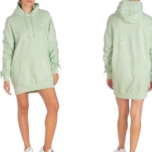 GUESS Diane Hoodie Dress Mint Green Sz L
